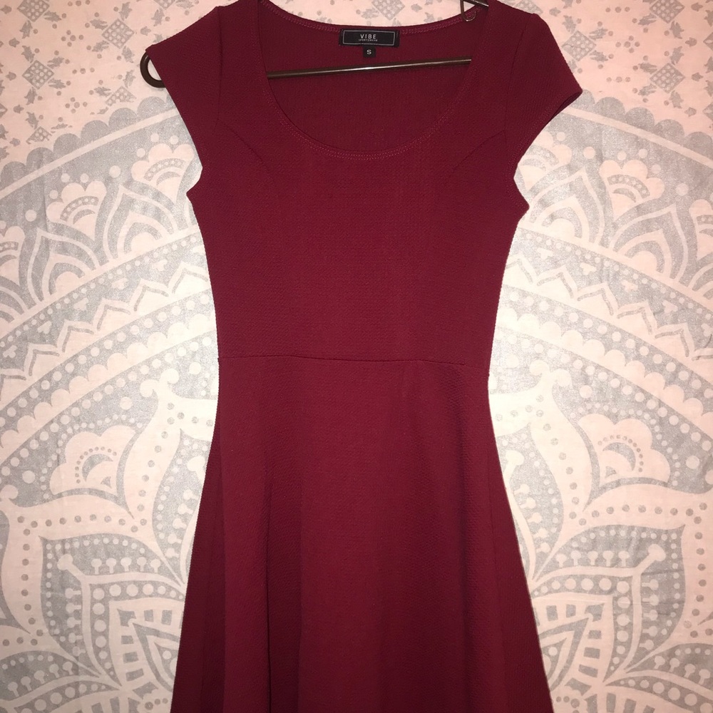 Red dress.